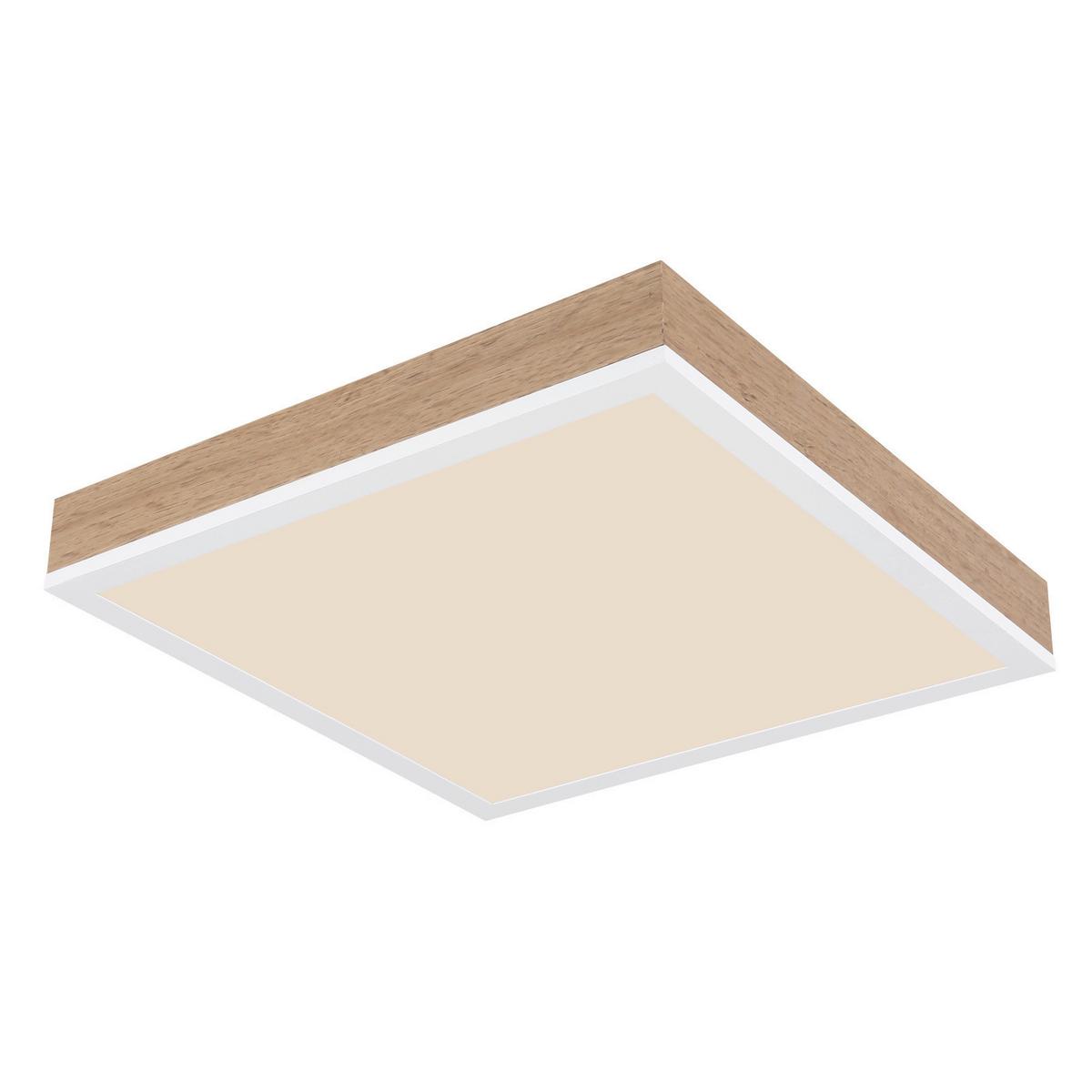 LED-Deckenleuchte 416080wwd1 - Opal/Weiß, Natur, Holz/Kunststoff (30/30/6cm) - Globo