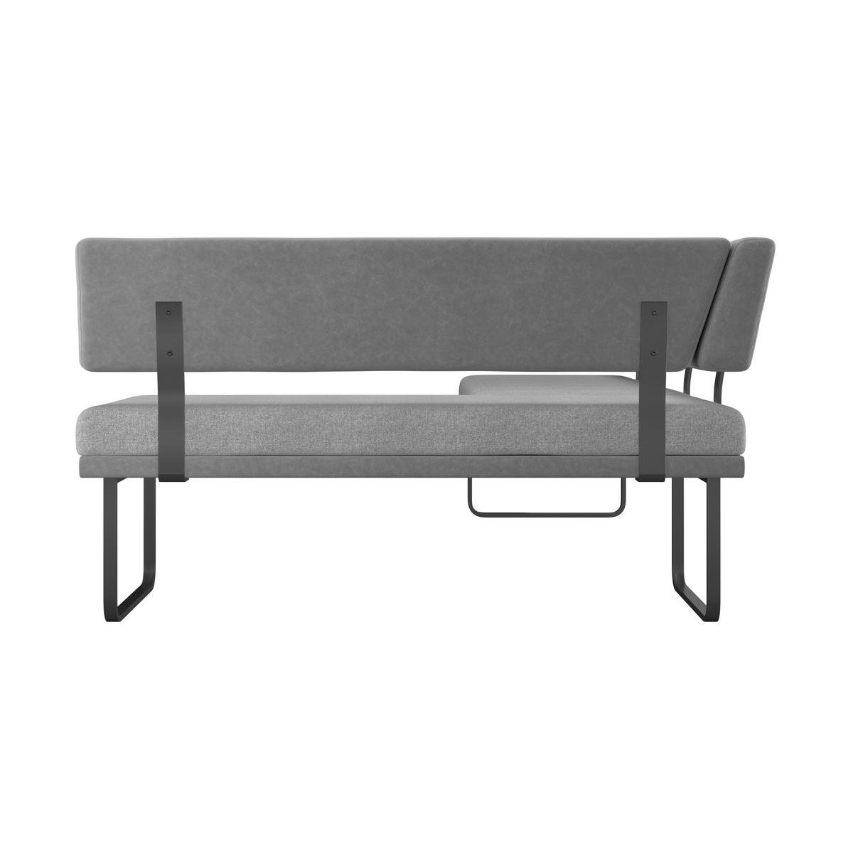 Eckbank Kian Webstoff Grau, S: 233x164cm - Schwarz/Grau, Trend, Textil/Metall (233/164cm)