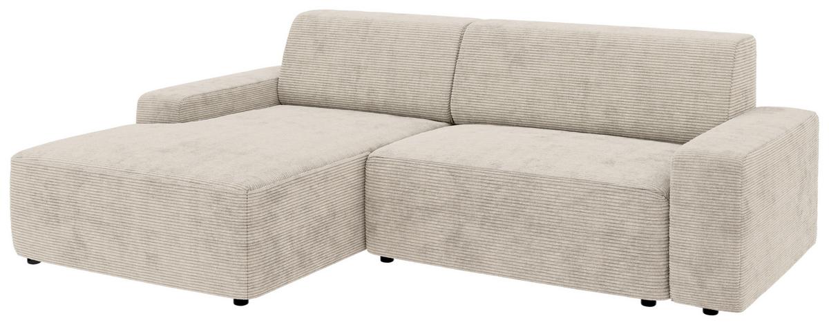 Ecksofa Wien, Creme S: 162x246 cm - Creme/Schwarz, MODERN, Textil (162/246cm) - Trendmanufaktur