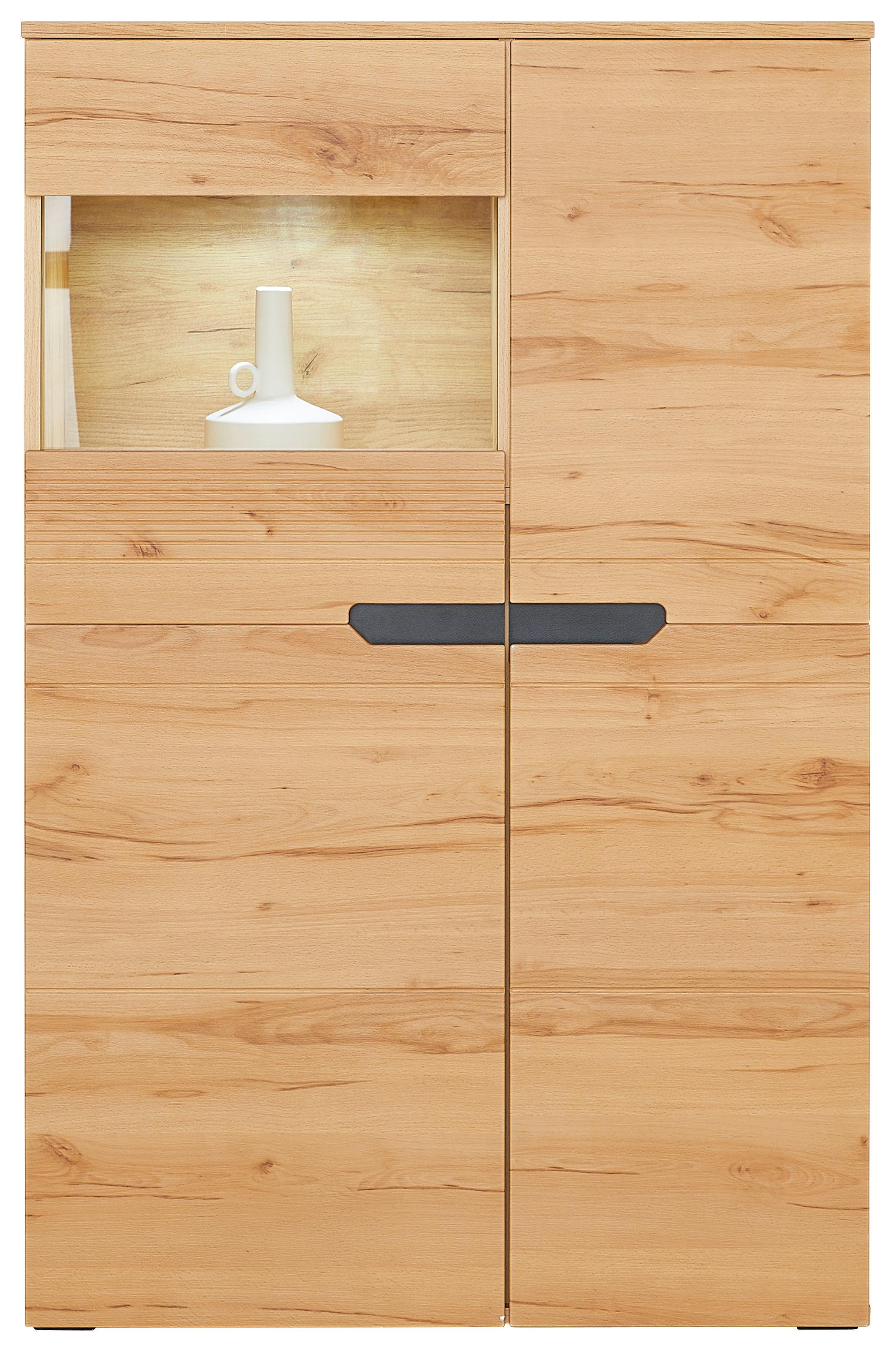 Highboard 81,8 cm Alana Crenata Dekor - MODERN, Glas/Holzwerkstoff (81,8/129,4/38cm)