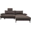 Ecksofa Mit Bettkasten Lagacy 260x192 Cm Webstoff Graubraun - Graubraun/Schwarz, Design, Textil (260/192cm) - MID.YOU