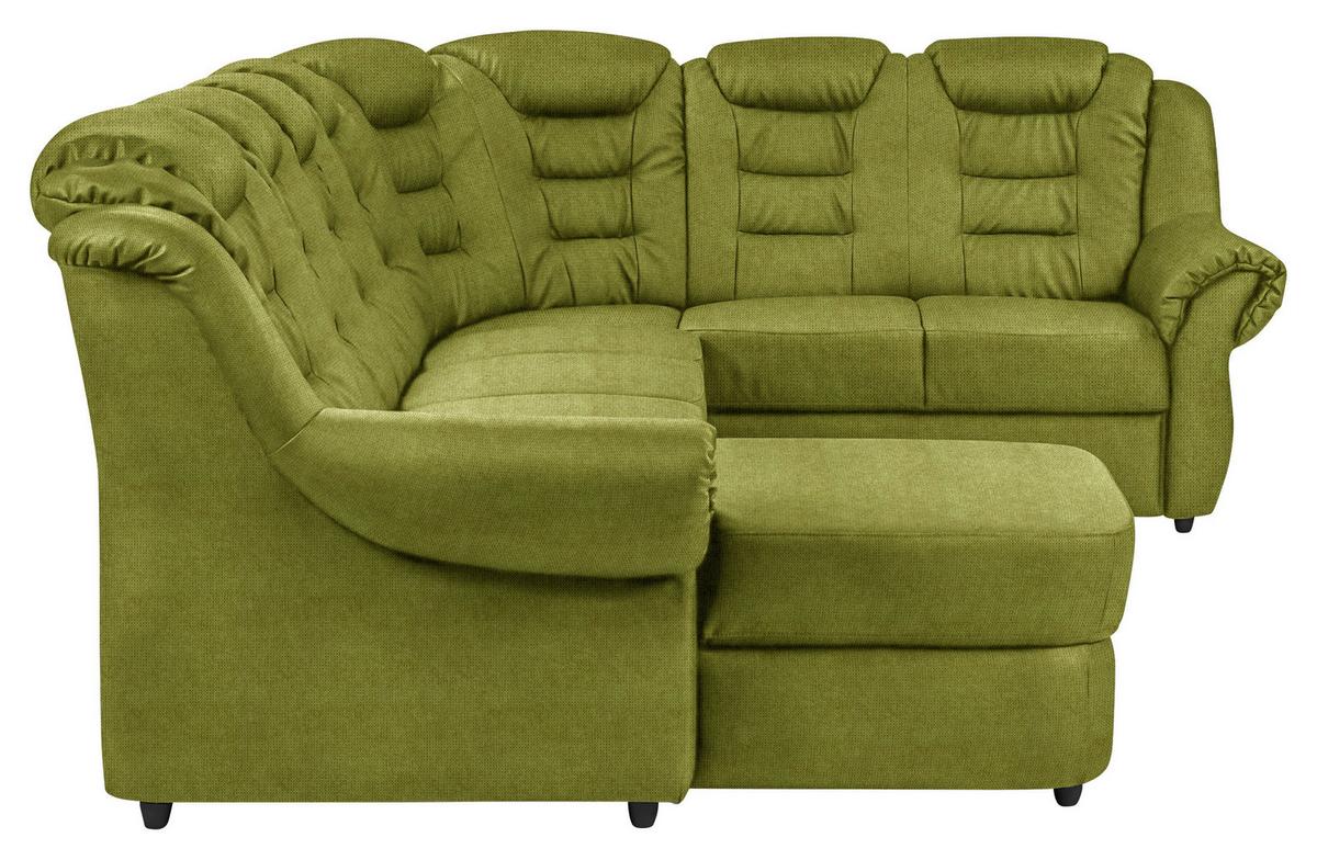 Wohnlandschaft Boston Grün Chenille - Schwarz/Grün, KONVENTIONELL, Textil (165/333/216cm) - Livetastic