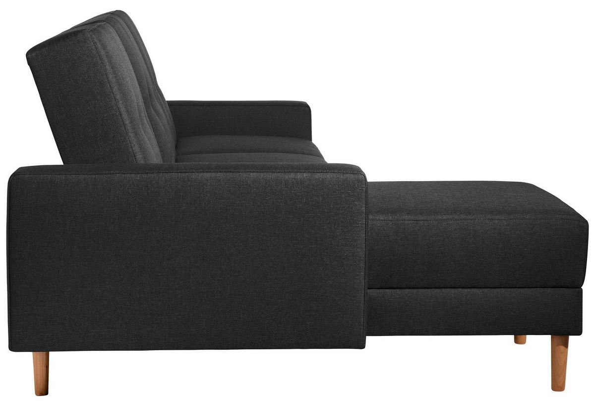 Eckschlafsofa Just Cool - Erlefarben/Schwarz, Design, Textil (230/93/152cm) - Max Winzer