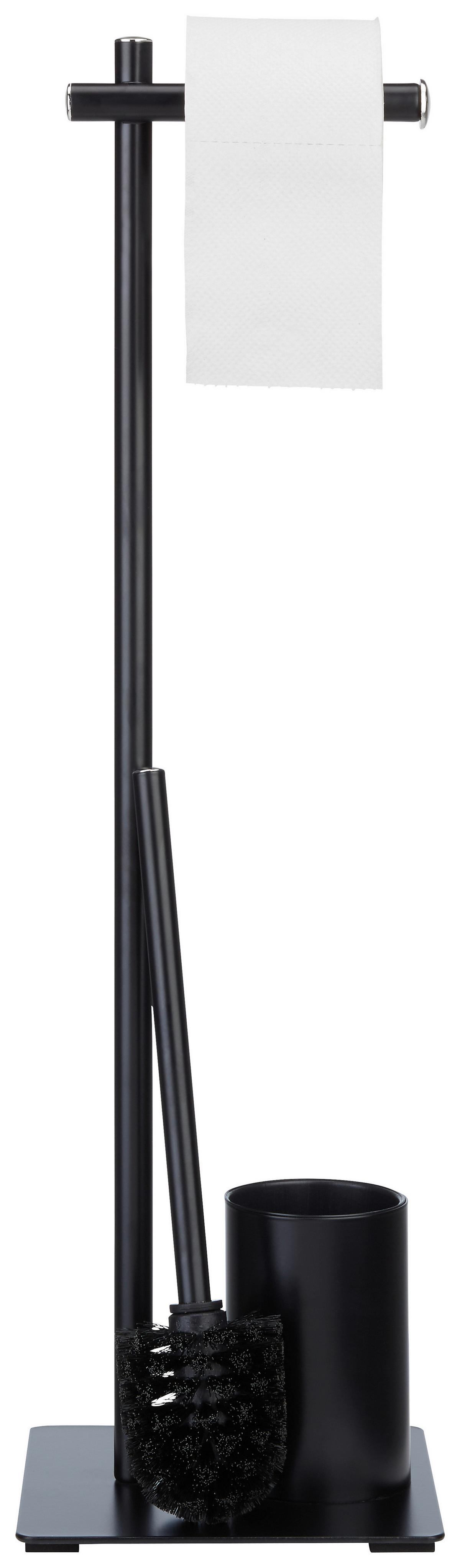 WC sada MANI - černá, Moderní, kov/plast (20/71,5/20cm) - Mömax