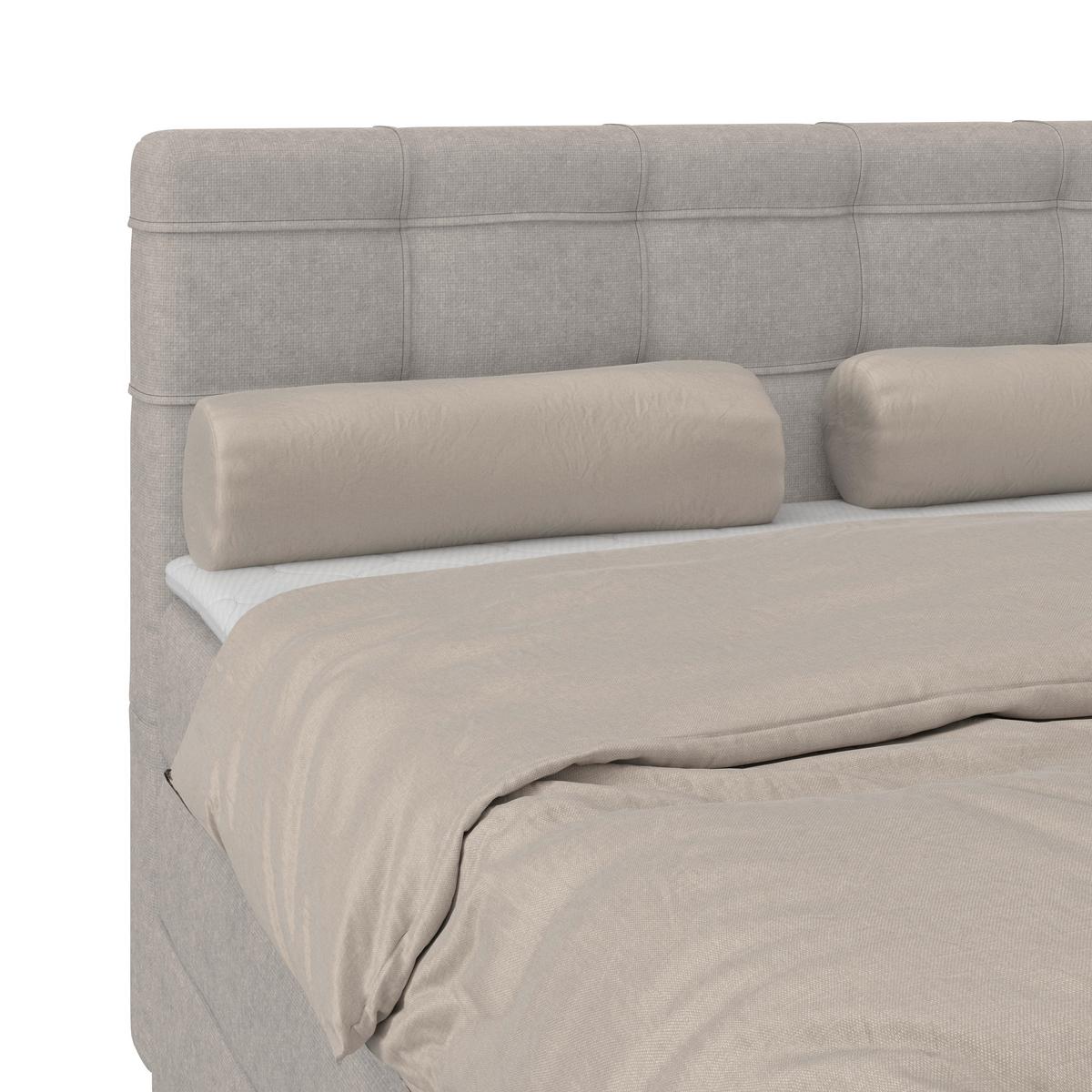 Boxspringbett MITTO Lavagrau 140x200 cm - Lavagrau/Schwarz, KONVENTIONELL, Textil/Metall (140/200cm)