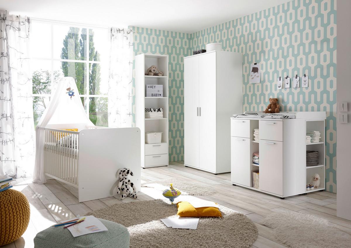 Kinderkleiderschrank B: 90 cm Bibo, Weiß - Weiß, KONVENTIONELL, Holzwerkstoff (90/191/55cm) - MID.YOU