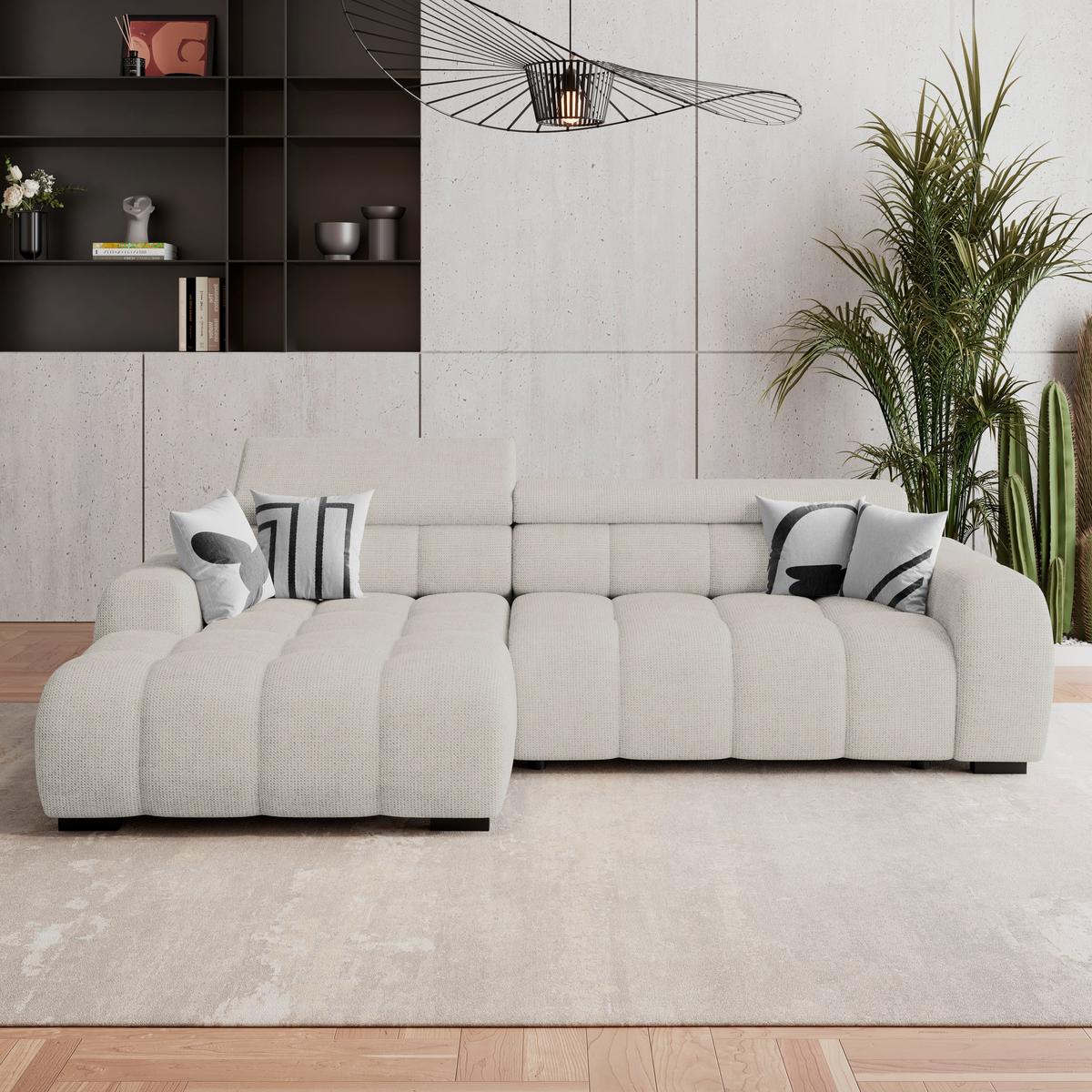 Ecksofa Fargo S Beige, B: 168cm - Sandfarben/Beige, Trend, Textil (168/285cm)