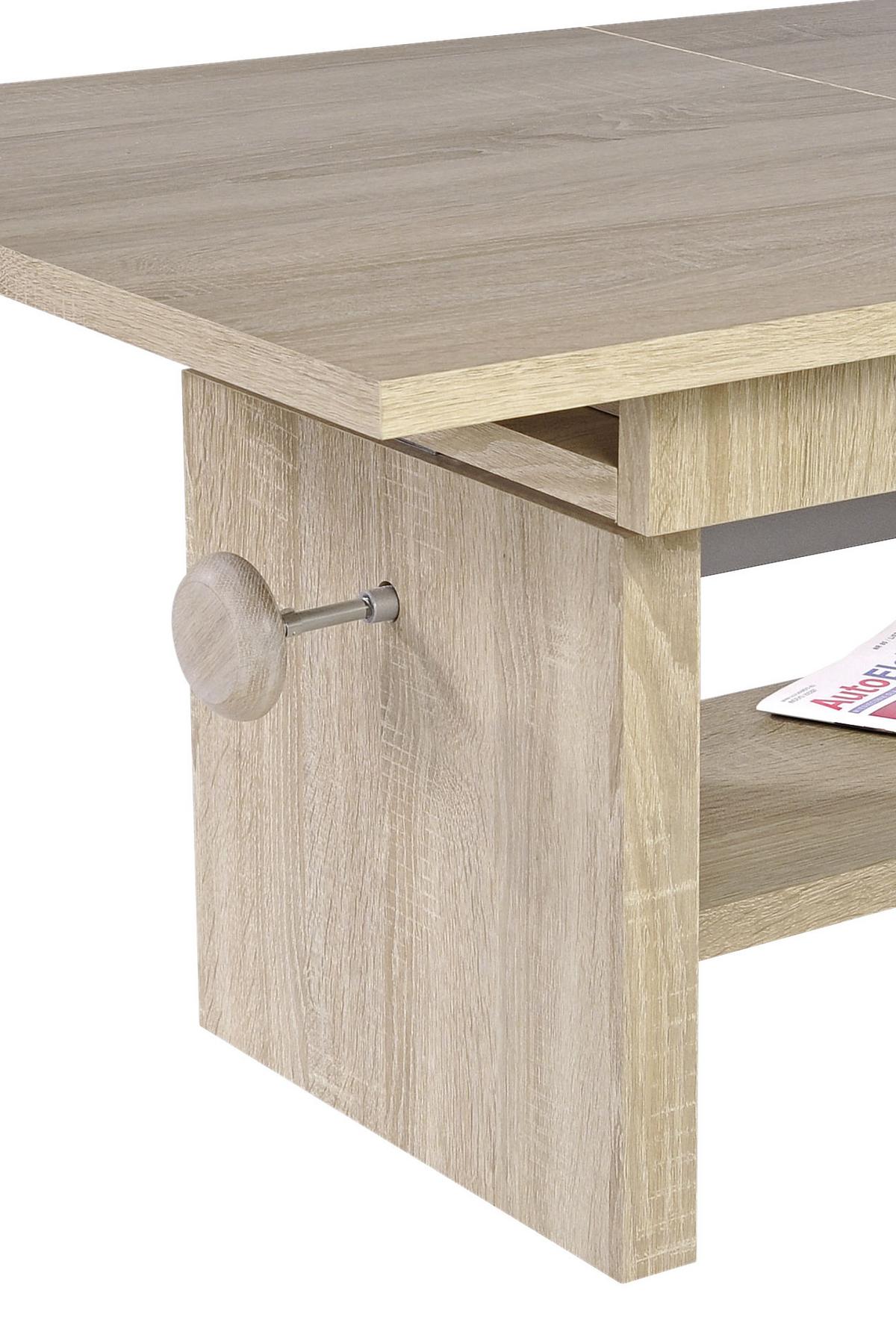 Couchtisch Höhenverstellbar + Ausziehbar Event, Eiche Dekor - Eichefarben, Design, Holzwerkstoff (110/65/46cm) - MID.YOU