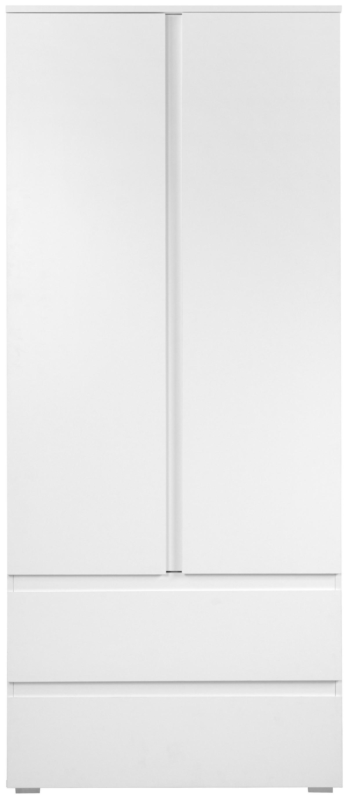 Drehtürenschrank Mit Laden B: 80 Cm Image, Weiß - Weiß, Basics, Holzwerkstoff (80/191/55cm) - MID.YOU