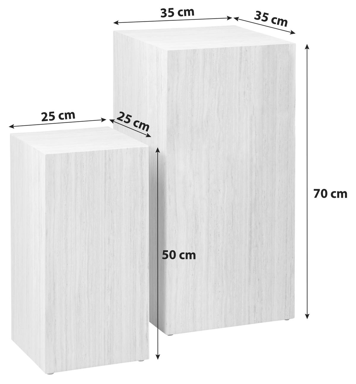 Blumensäule Dice 0000100139 - Beige, Design, Papier/Holzwerkstoff (35/35/70cm) - Livetastic