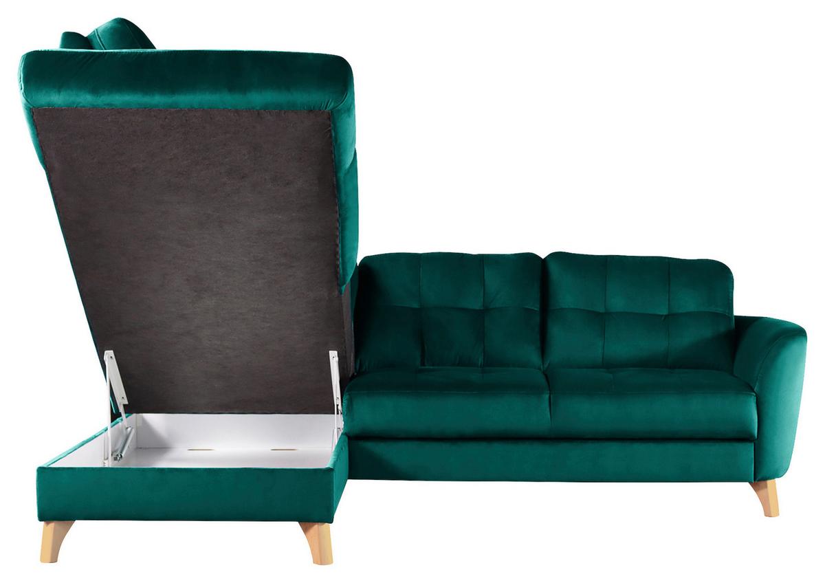 Ecksofa Nordic, Petrol S: 190x236 cm - Buchefarben/Petrol, Design, Textil (190/236cm) - Livetastic