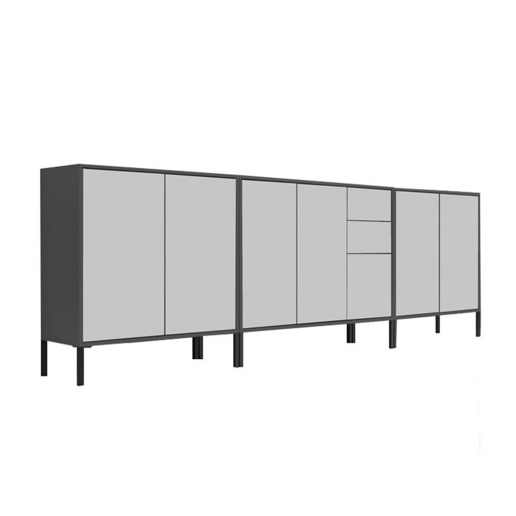 Sideboard Mailand Anthrazit/Weiß B: 263,5cm