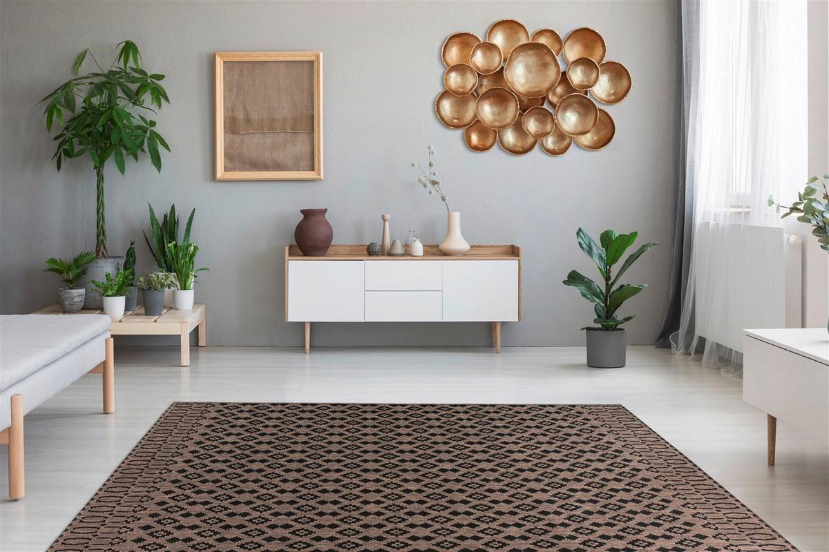 Flachwebteppich Splash 700 Braun/Grau, 120x170 cm - Braun/Grau, KONVENTIONELL, Textil (120/170cm)