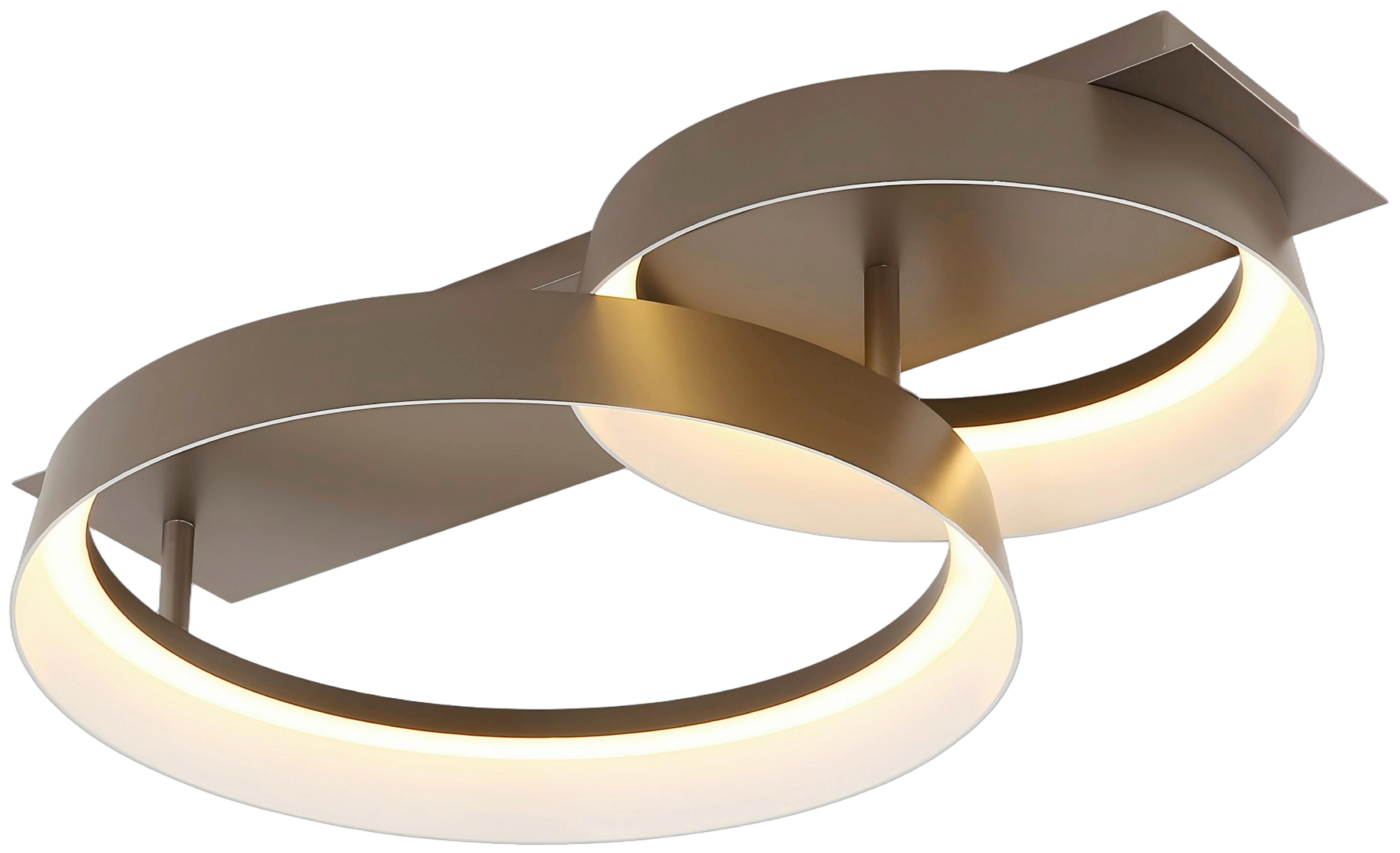 Led Mennyezeti Lámpa Camron - opál/cappuccino, Basics, műanyag/fém (50/35/12cm) - Luca Bessoni