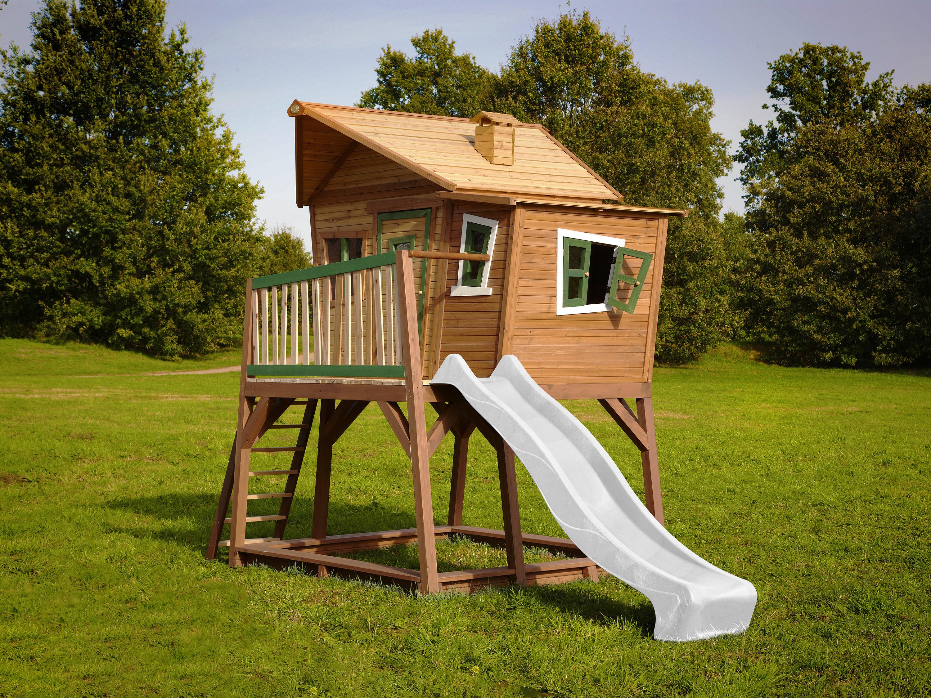 Spielturm A030.150.90 - Weiß/Braun, KONVENTIONELL, Holz (432/288/193cm) - Ambia Garden