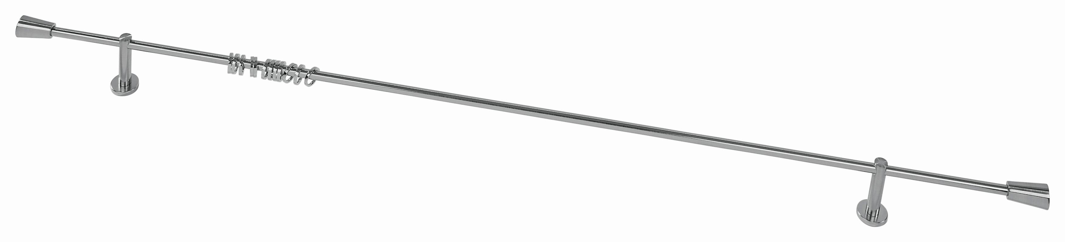 Rundstangengarnitur 2-Lfg Jocy Edelstahlfarben L: 120 cm - Edelstahlfarben, KONVENTIONELL, Kunststoff/Metall (120cm) - Ondega