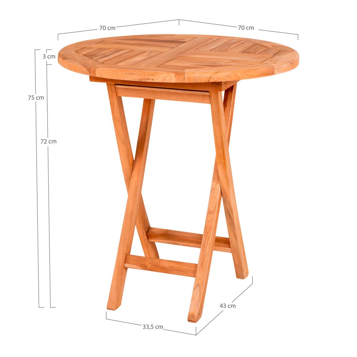 Gartentisch Oviedo Braun B: 70 Cm - Braun, MODERN, Holz (70/70/75cm) - MID.YOU
