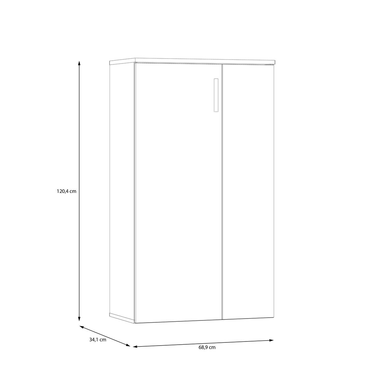 Cipősszekrény Boots 68,9/120,4cm - Artisan tölgy/fehér, Basics, műanyag/faalapú anyag (68,9/120,4/34,1cm)