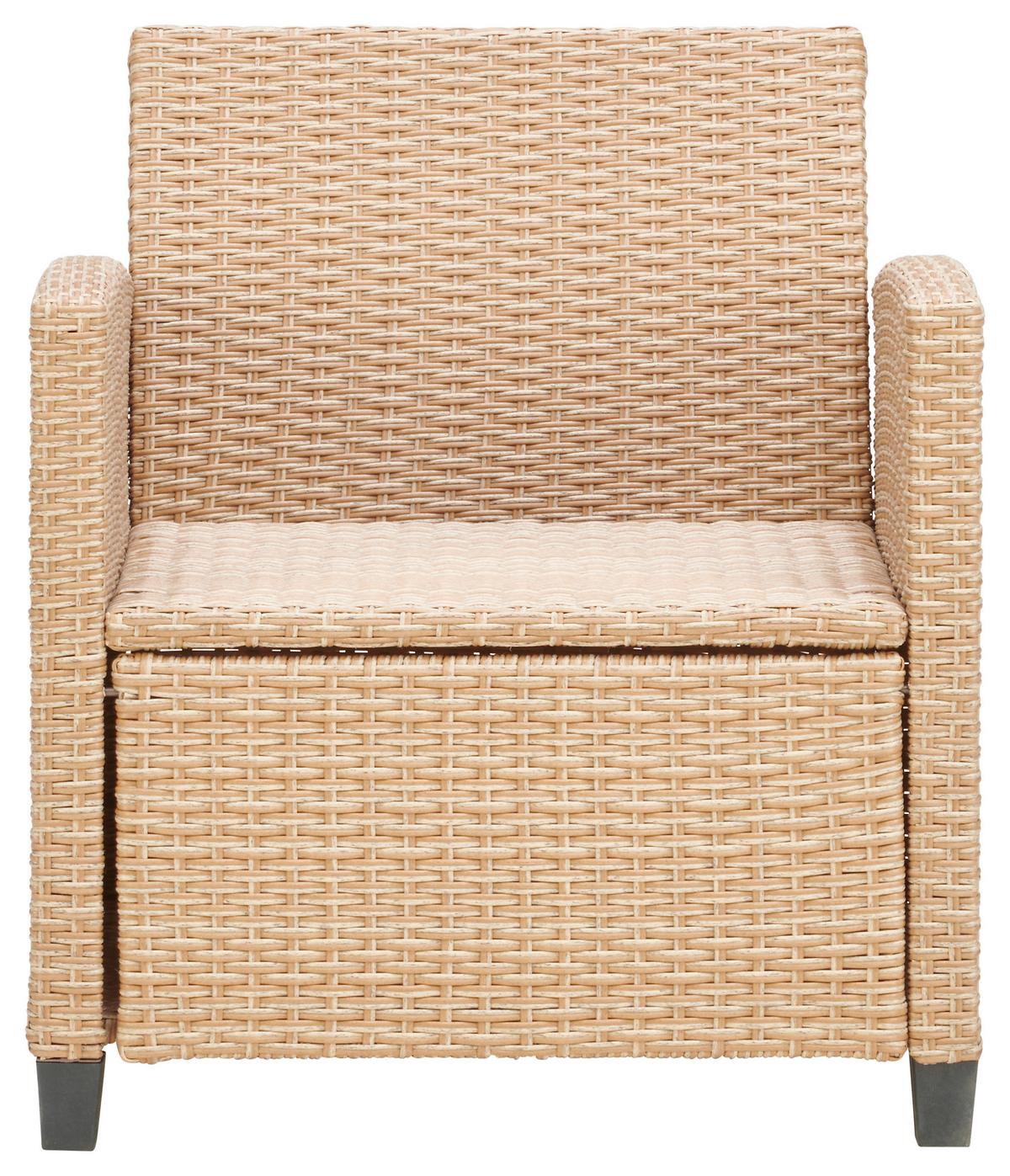Loungegarnitur 6-tlg. Porto- Multi, Polyrattan Mit Kissen - Hellbraun/Grau, MODERN, Kunststoff/Textil (190/237cm) - Beldano