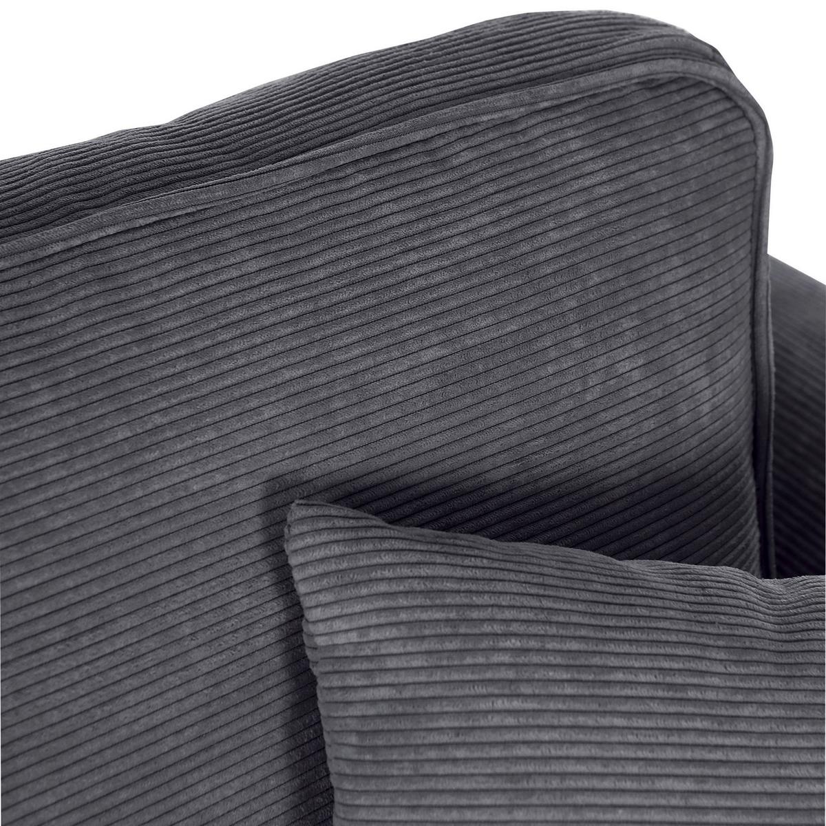 Bigsofa Rimini, Dunkelgrau B: 240 cm - Dunkelgrau/Buchefarben, Design, Textil (240/63/90cm) - MID.YOU