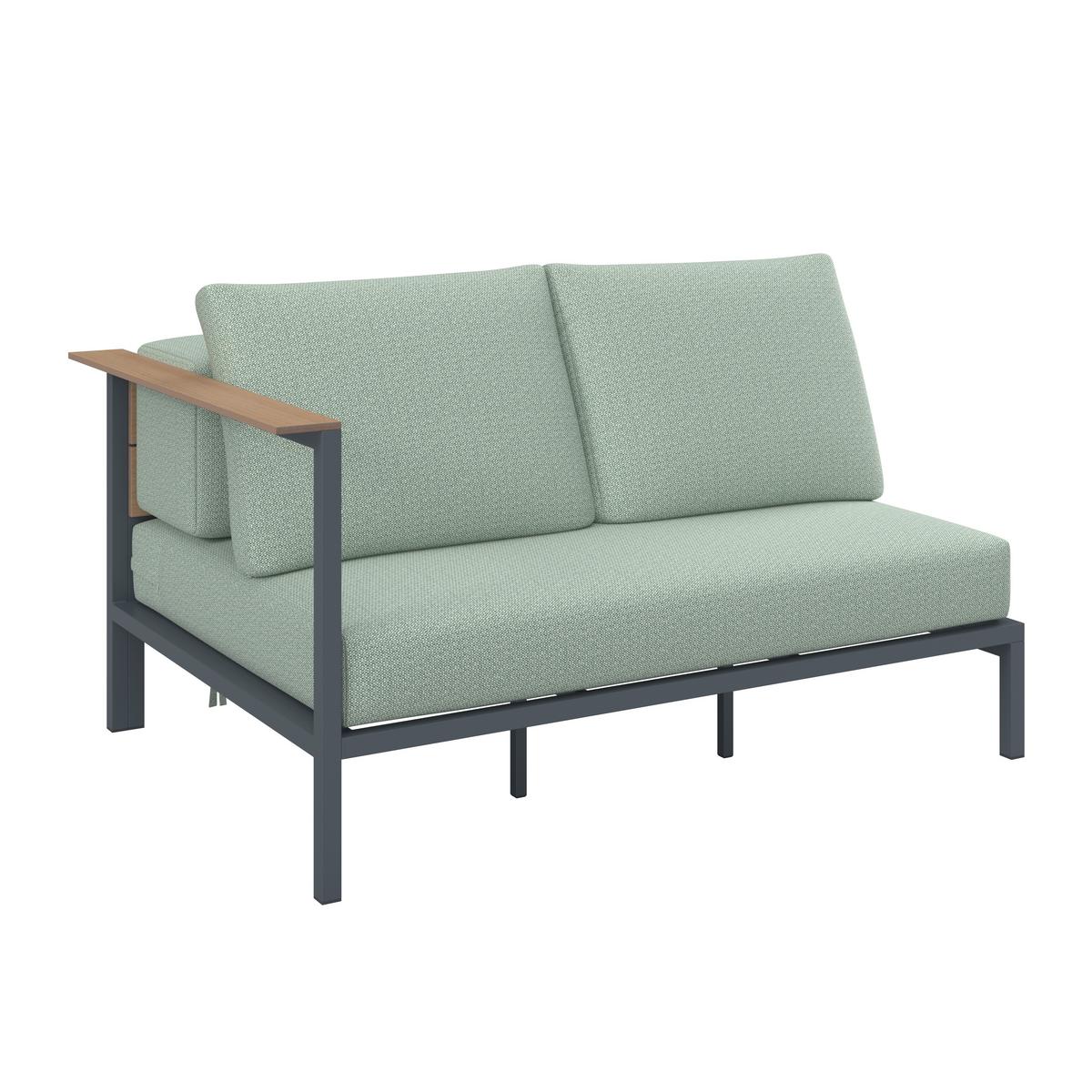 TERASOVÁ SEDACÍ SOUPRAVA CHIARA - světle zelená/tmavě šedá, Moderní, kov/textil (164/68/94cm) - Bessagi Garden