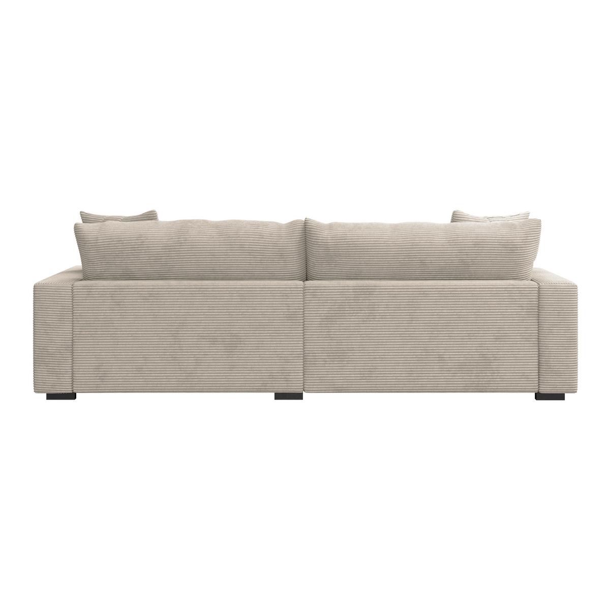 Rohová sedačka PELLE, pravá, béžový manšestr - černá/béžová, Moderní, textil (265/180cm)