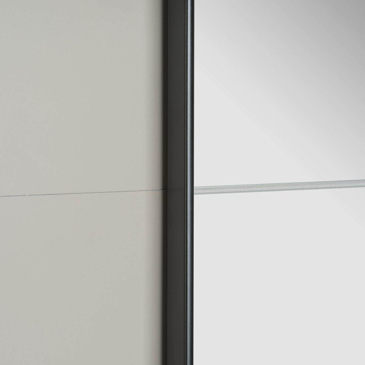 Schwebetürenschrank B: 180 cm Saharagrau/Grafit, O. Spiegel - Graphitfarben/Grau, Trend, Holzwerkstoff (180/198/65cm)