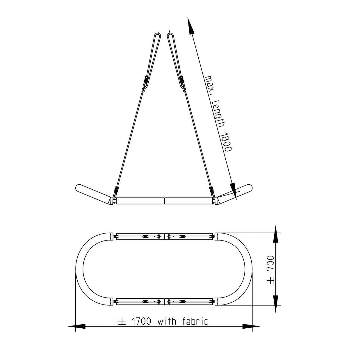 Nestschaukel A038.155.10 - Schwarz, KONVENTIONELL, Kunststoff/Metall (70/6/170cm) - Ambia Garden