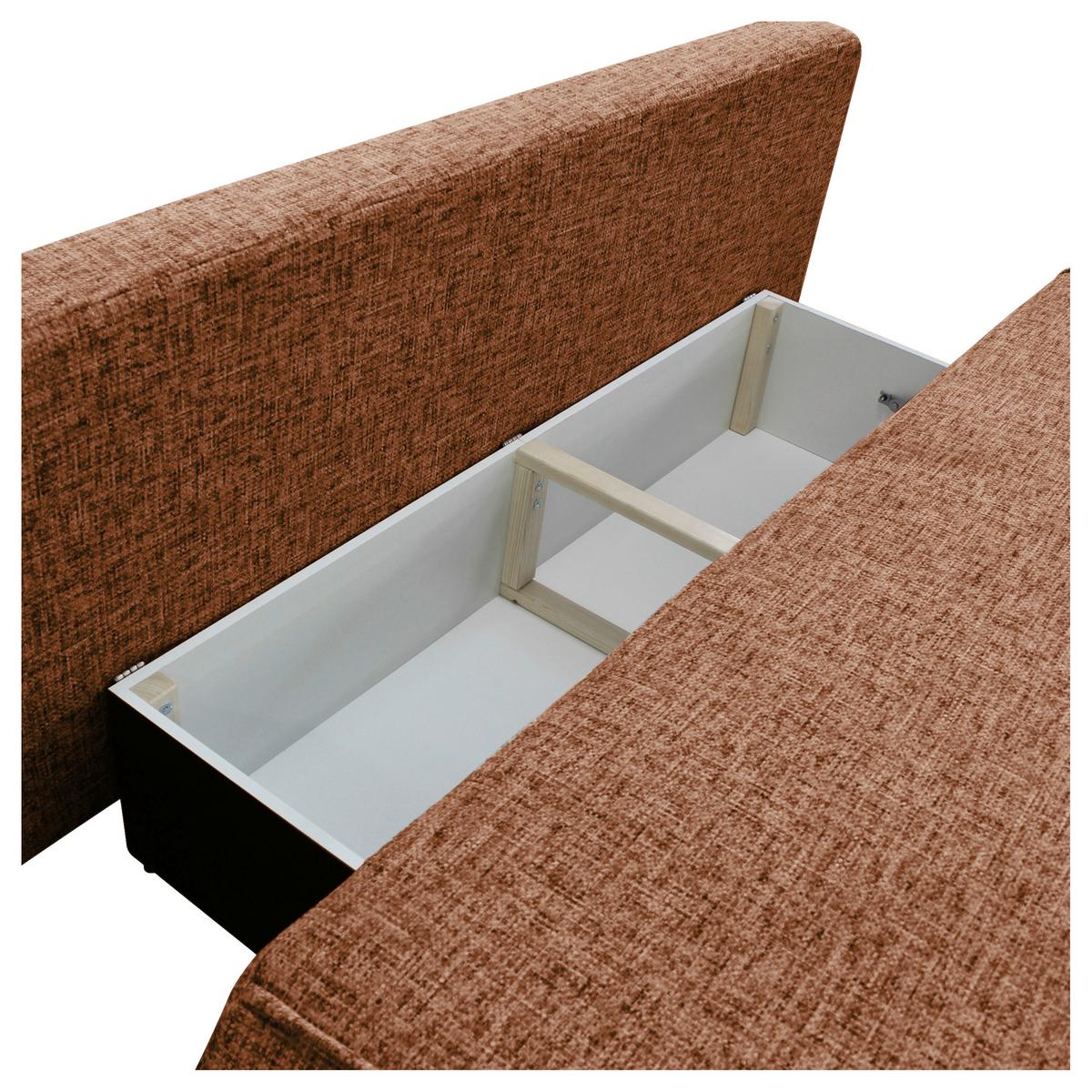 Schlafsofa Paros Rostfarben B: 214 Cm - Rostfarben/Beige, Design, Textil (214/96/105cm) - MID.YOU