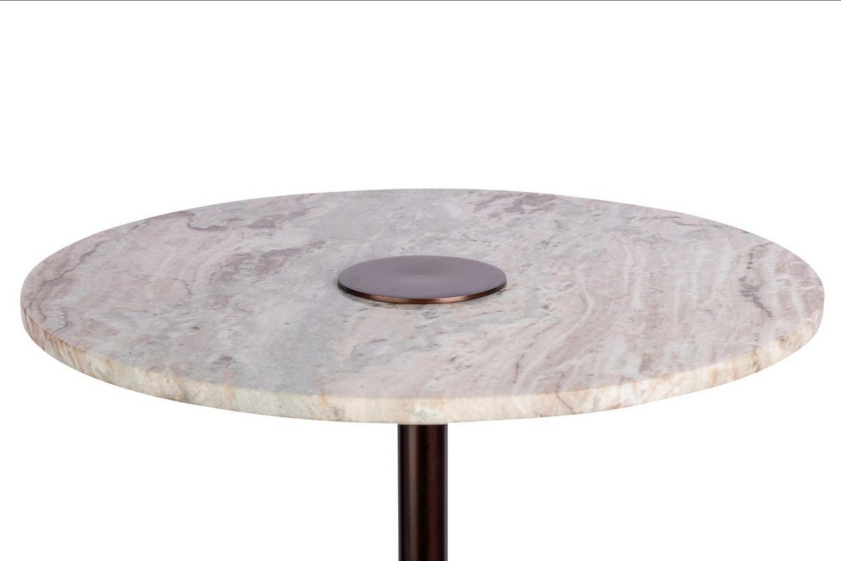 Beistelltisch Harry Braun, Grün B: 47 cm - Braun/Grün, Design, Stein/Metall (47/47/47cm) - Kayoom