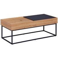 Couchtisch Filora - Schwarz/Eiche Artisan, Design, Holzwerkstoff/Metall (110/50/40cm) - Livetastic