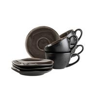 Tassenset Niara Organic Steinzeug 8--Teilig. Braun Schwarz - Schwarz/Braun, Basics, Keramik - Mäser