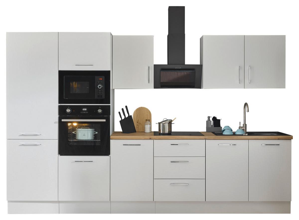 Küchenblock Turin Weiß/Eiche Dekor B: 330 cm - Weiß/Eiche Artisan, Basics, Holzwerkstoff (330cm) - MID.YOU