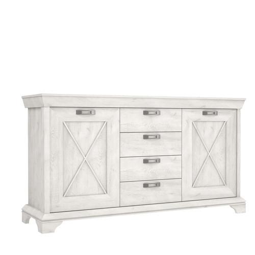 Sideboard B: 178,3 cm Kashmir, Pinienfarben/Weiß - Weiß/Pinienfarben, ROMANTIK / LANDHAUS, Holzwerkstoff/Kunststoff (178,3/95,9/48,2cm) - MID.YOU