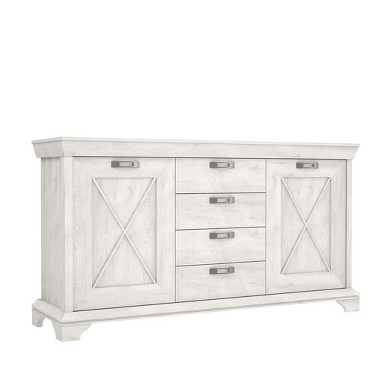 Sideboard B: 178,3 cm Kashmir, Pinienfarben/Weiß - Weiß/Pinienfarben, ROMANTIK / LANDHAUS, Holzwerkstoff/Kunststoff (178,3/95,9/48,2cm) - MID.YOU
