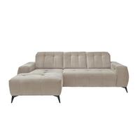 Ecksofa mit USB Anschluss Sano, Beige, S: 180x258 cm - Beige/Schwarz, MODERN, Textil (180/258cm) - Livetastic