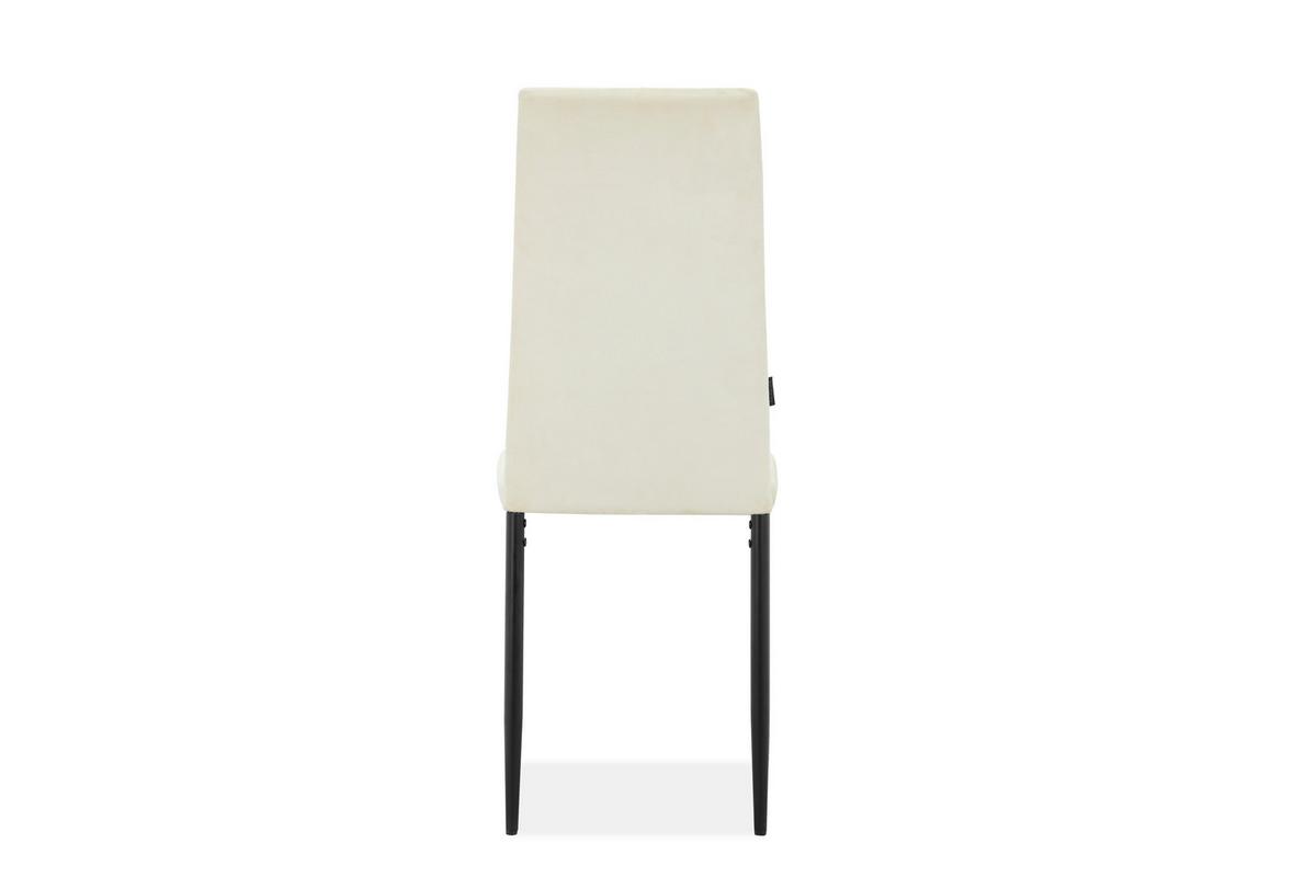 Stuhl-Set Becca Creme Gepolstert 2er Set - Creme/Schwarz, Design, Textil/Metall (42/98/53cm) - MID.YOU