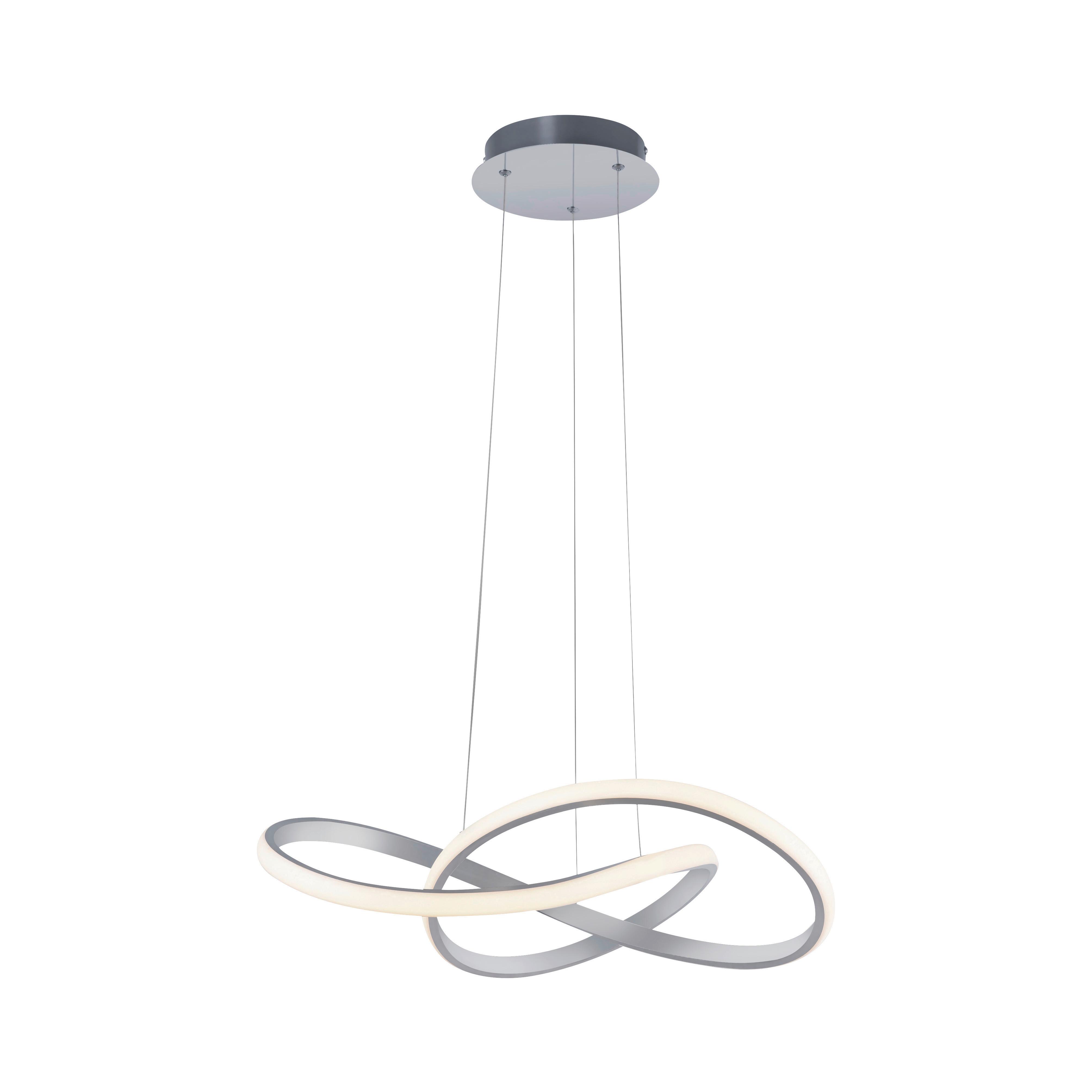 LED-Hängeleuchte H: 120 cm 1-Flammig dimmbar - Alufarben, Design, Metall (57/120cm)