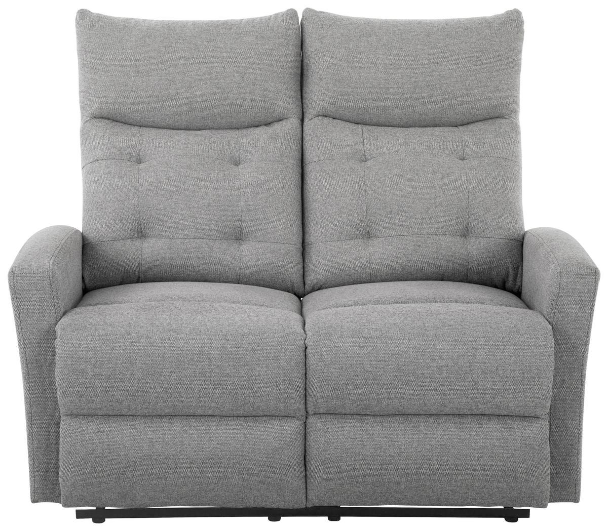 Sitzgarnitur 3-tlg. Nuvia Mit Relaxfunktion Grau - Schwarz/Grau, Design, Textil - Livetastic