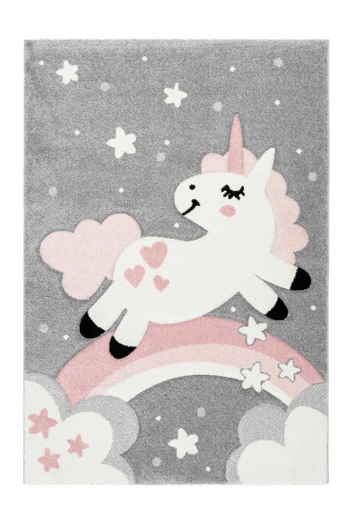 Kinderteppich Einhorn Rosa Mitchell 120x170 cm - Rosa, Trend, Kunststoff (120/170cm) - Kayoom