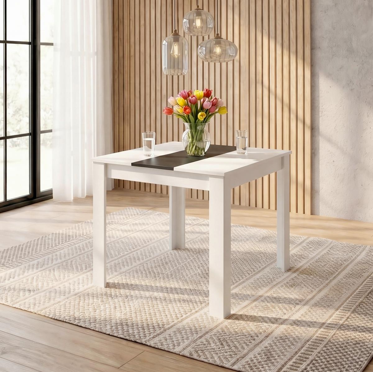 Esstisch Disalo Anthrazit/Weiß L: 80cm - Anthrazit/Weiß, MODERN, Holzwerkstoff (80/80/75cm) - MID.YOU
