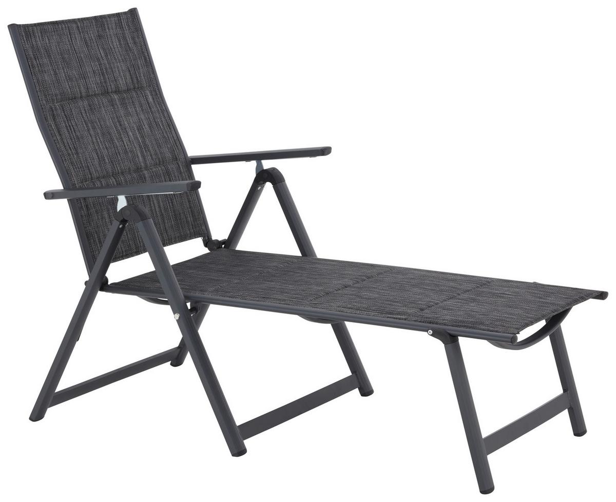 Napozóágy Verena - sötétszürke/szürke, Design, textil/fém (70/103/146cm) - Luca Bessoni