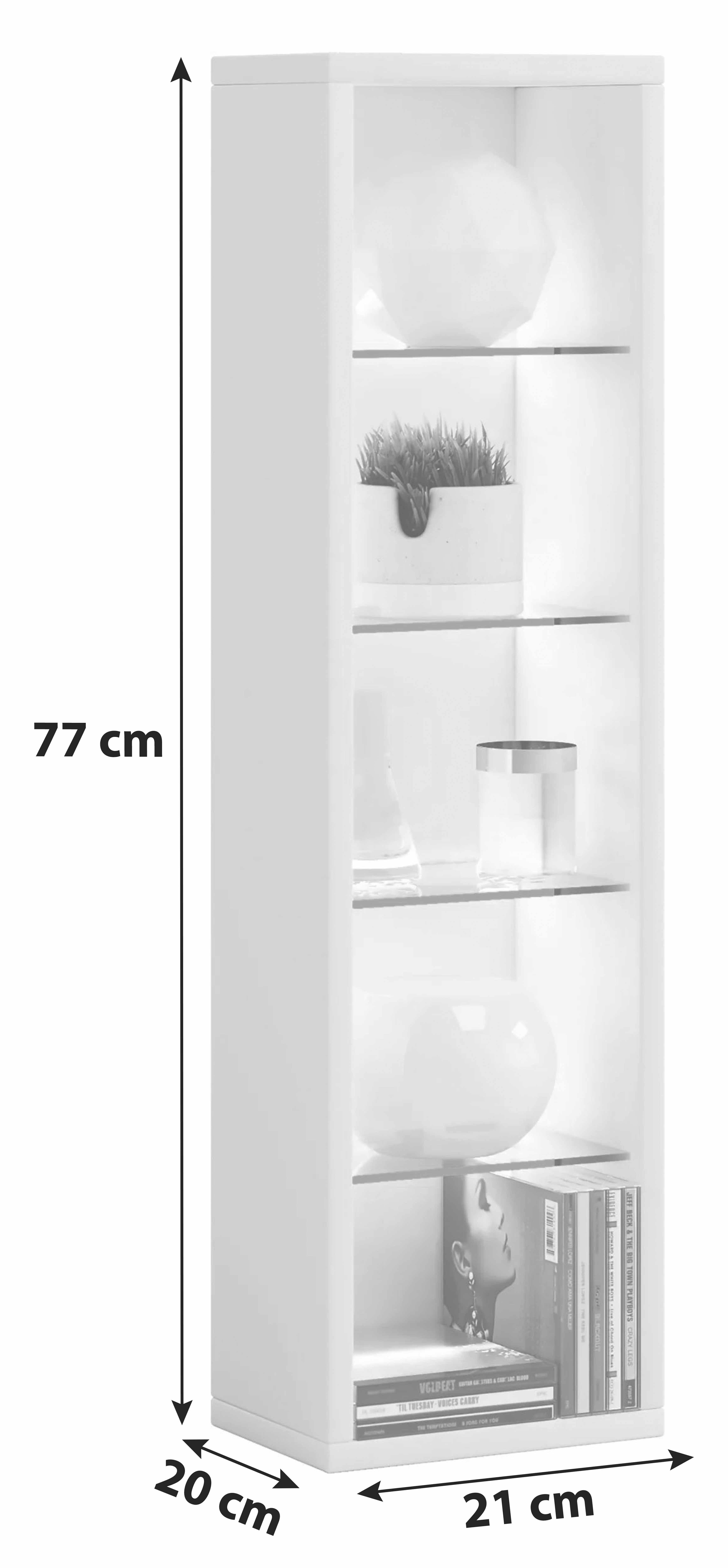 Regal Rasato 21cm Beton-Optik - Grau, Basics, Glas/Holzwerkstoff (21/77/20cm) - MID.YOU