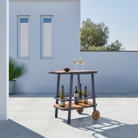 Servírovací vozík MARLO farby akácie - čierna, Modern, kov/drevo (76/77/49cm) - Bessagi Garden