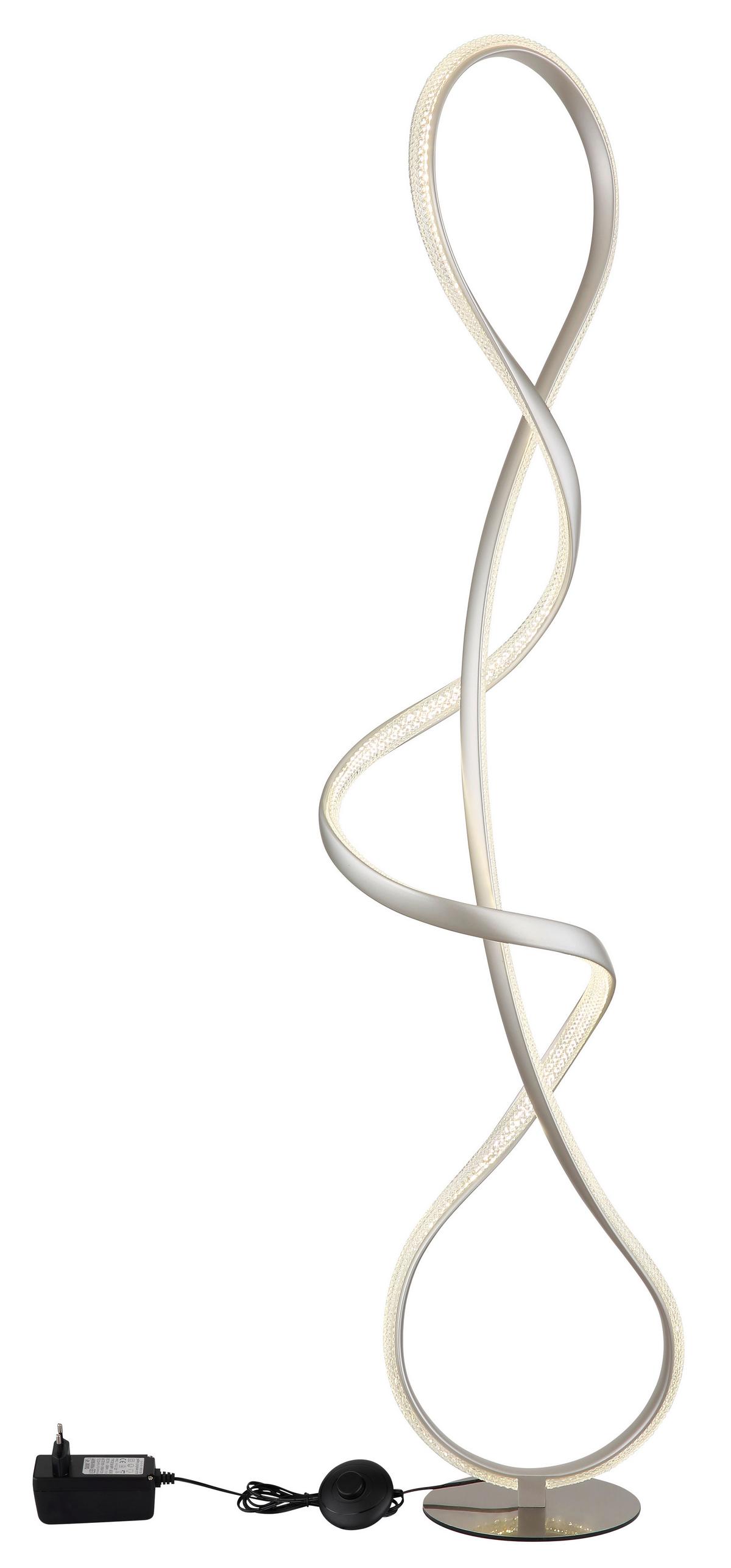 LED-Stehleuchte 67341sn Swirl - Klar/Schwarz, Design, Kunststoff/Metall (26/20/132,5cm) - Globo