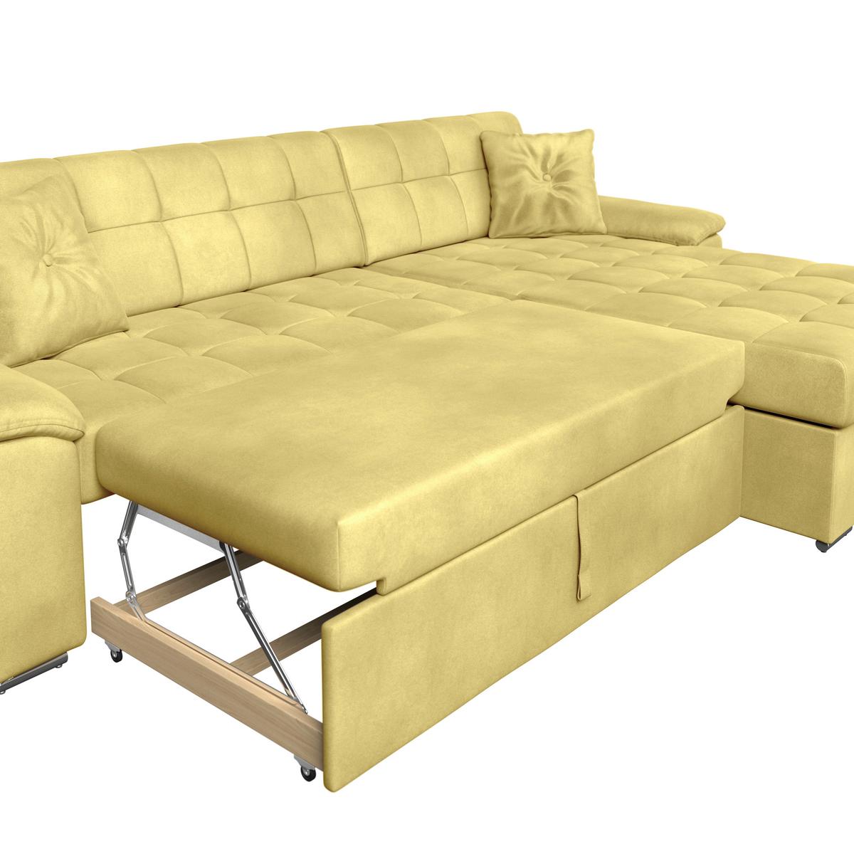 Ecksofa Bali senfgelb, 208x120cm - Senfgelb, Trend, Textil (257/167cm) - Livetastic