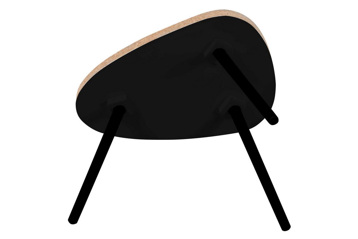 Beistelltischset Naturfarben/schwarz B: 50 Cm - Schwarz/Naturfarben, Design, Holz/Holzwerkstoff (50-45/40-35/44-38cm) - Livetastic