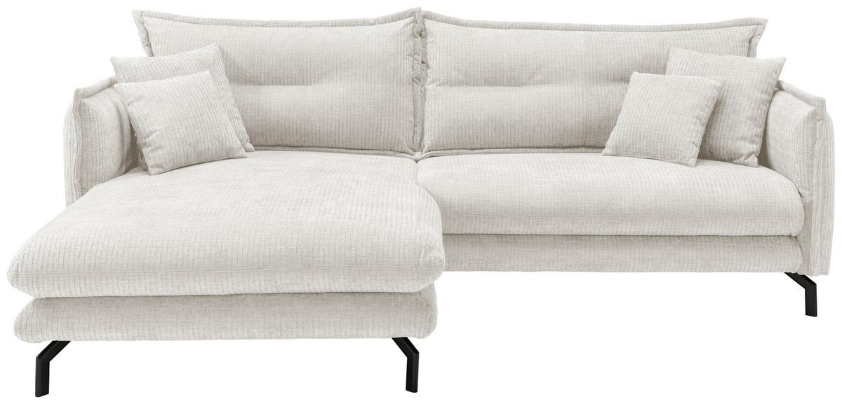 Ecksofa Lava - Creme/Schwarz, Design, Textil (180/255cm) - Livetastic