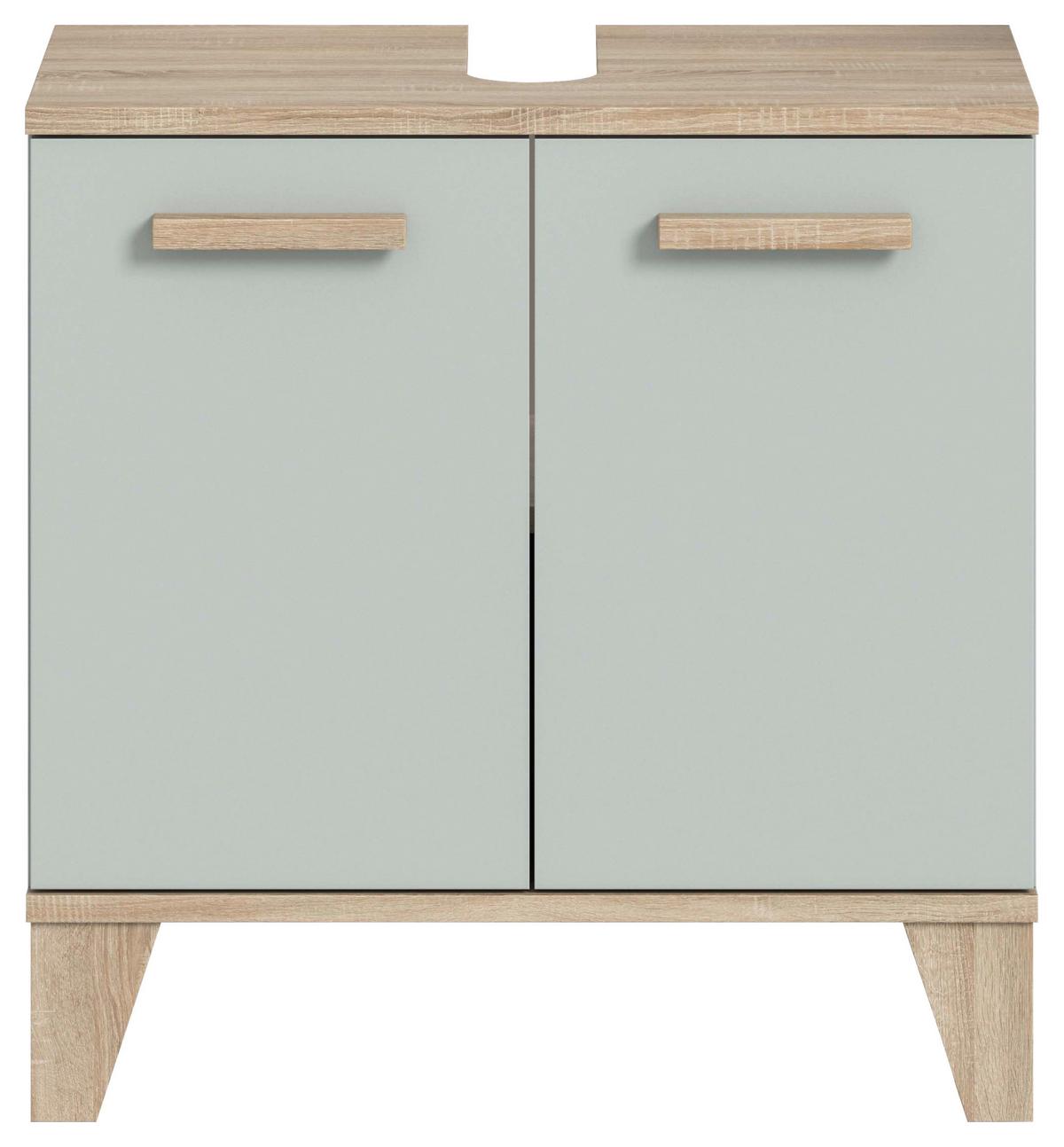 Waschtischunterschrank Star Eiche/graugrün B: 60 Cm - Eiche San Remo/Graugrün, MODERN, Holzwerkstoff (60/61/34cm) - MID.YOU