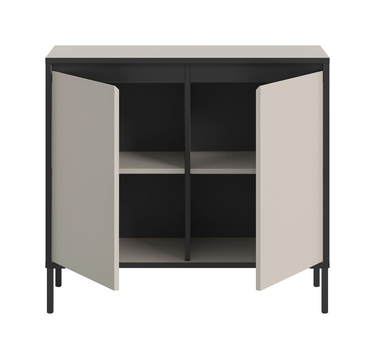 Kommode Tron Kaschmir B: 92 Cm - Kaschmir/Schwarz, Design, Holzwerkstoff (92/83/38cm) - Livetastic